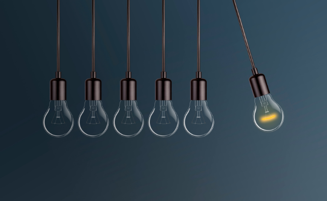light bulbs portraying the effect when we amplify innovation